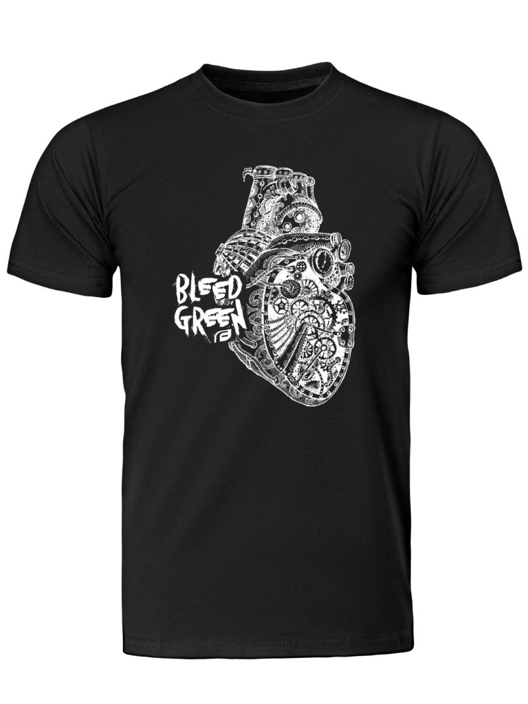 formation t-shirt design with mechanical heart